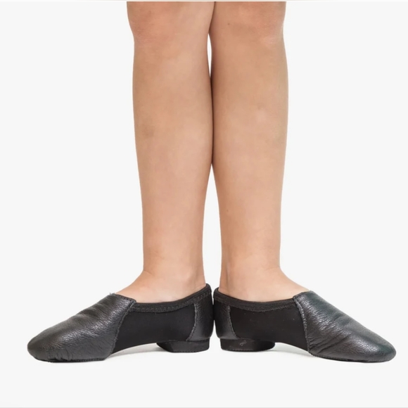 SO DANCA Black Leather Children's Jazz Shoes - Picture 1 of 7